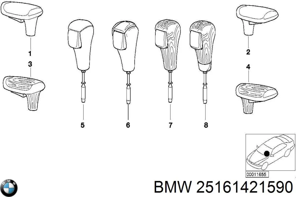 Купити 25161421590 BMW Рукоятка важеля КПП