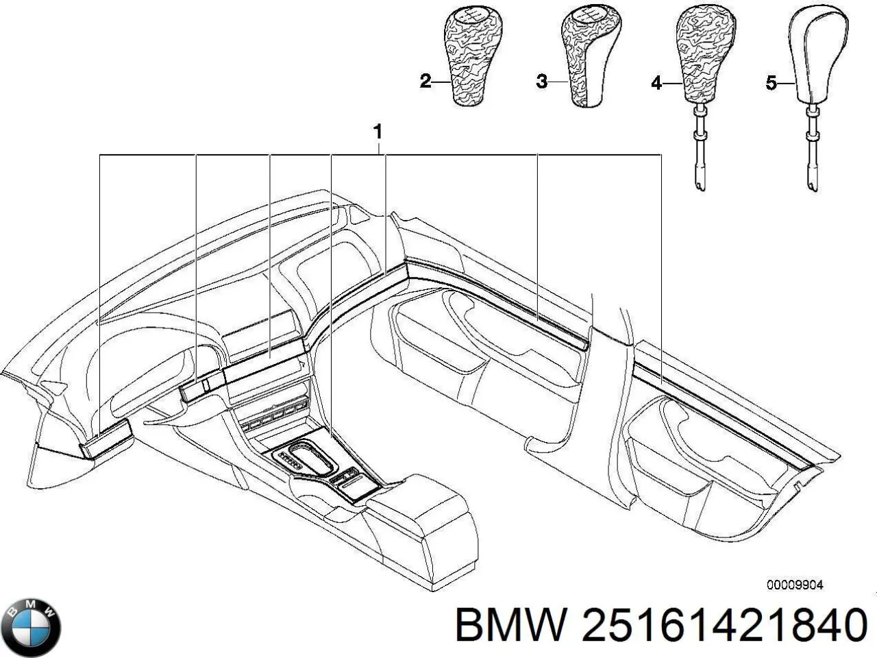 Рукоятка важеля КПП BMW 25161421840 ціна, від 56.43 USD