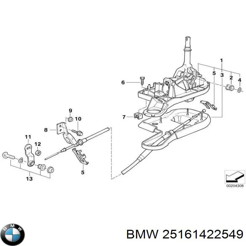 Трос перемикання передач, здвоєний BMW 25161422549 ціна, від 178.95 USD