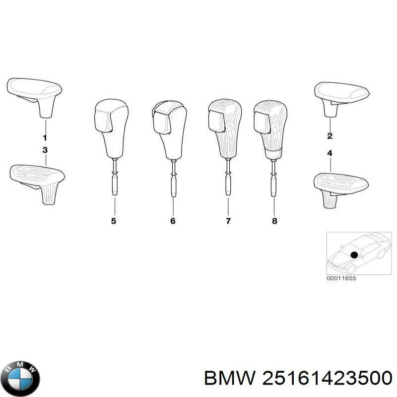 Рукоятка важеля КПП 25161423500 BMW