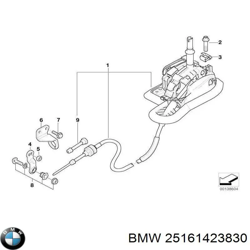 Куліса перемикання передач 25161423830 BMW