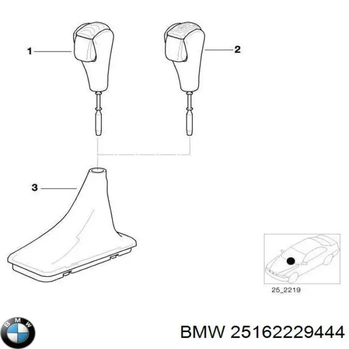 Рукоятка важеля КПП 25162229444 BMW