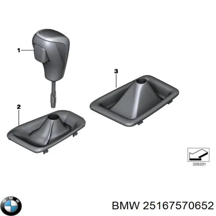 Рукоятка важеля КПП 25167548038 BMW