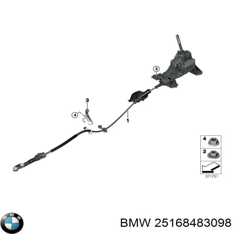 Куліса перемикання передач 25168483098 BMW