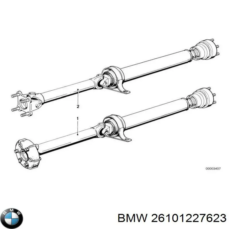 26101227623 BMW Вал карданний основний заднього моста