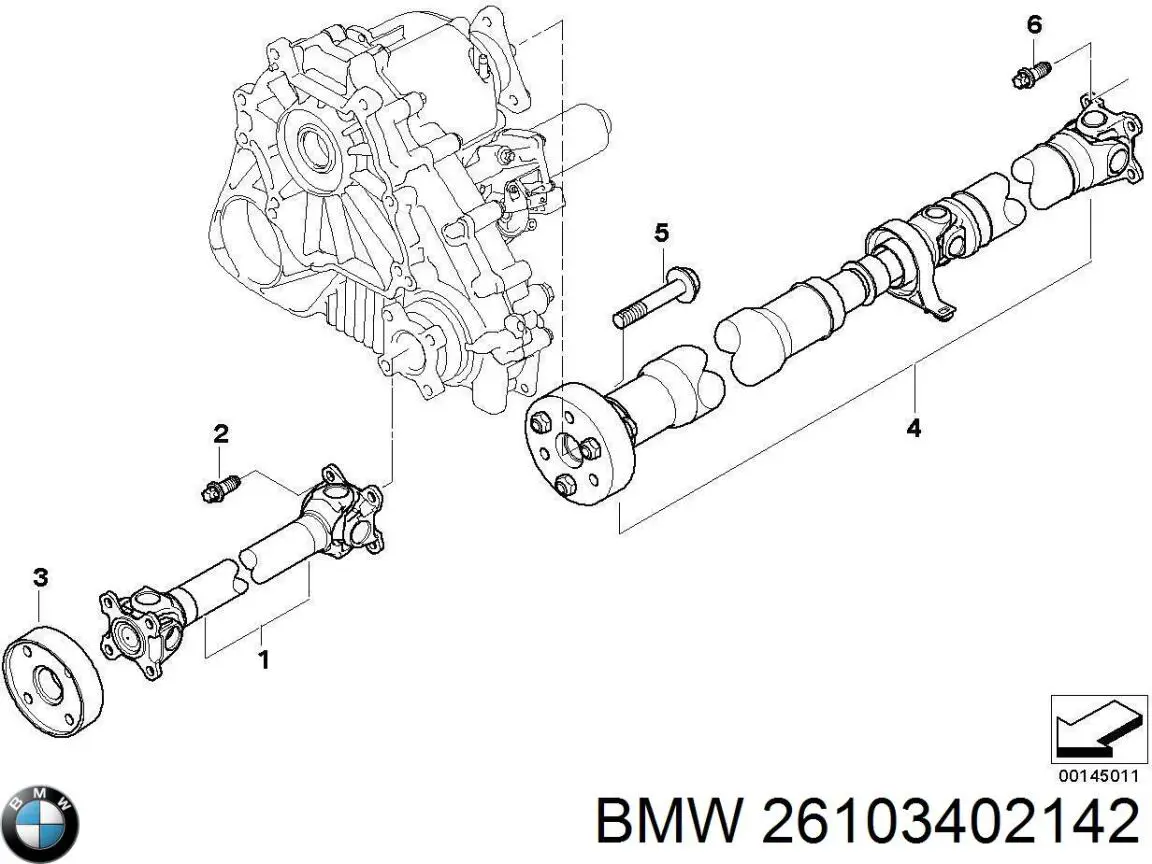 Вал карданний задній, у зборі BMW 26103402142 ціна, від 306.18 USD