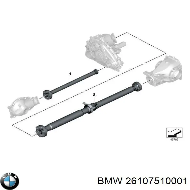 Вал карданний задній, у зборі BMW 26107510001 ціна, від 55.73 USD