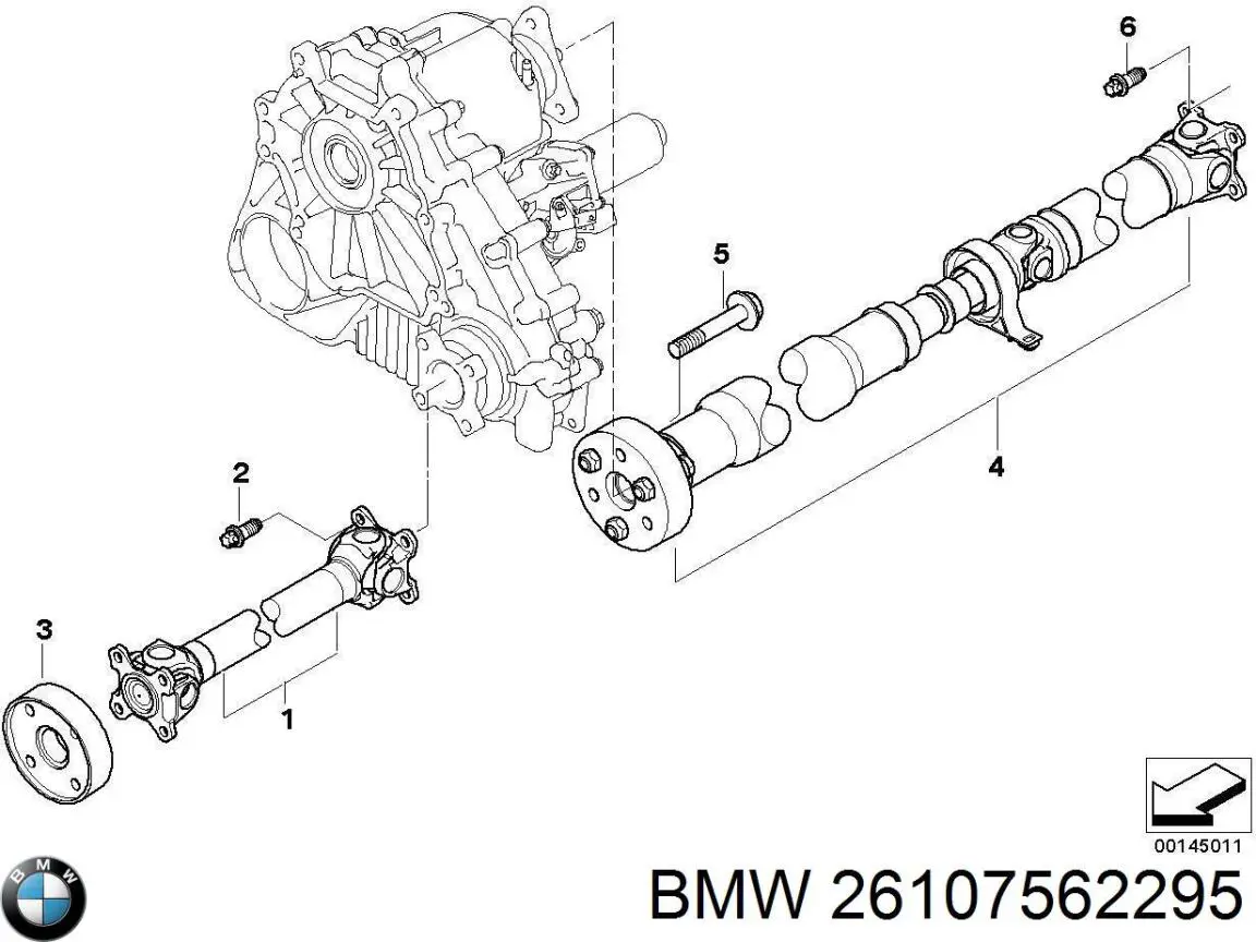 26107562295 BMW Вал карданний основний заднього моста