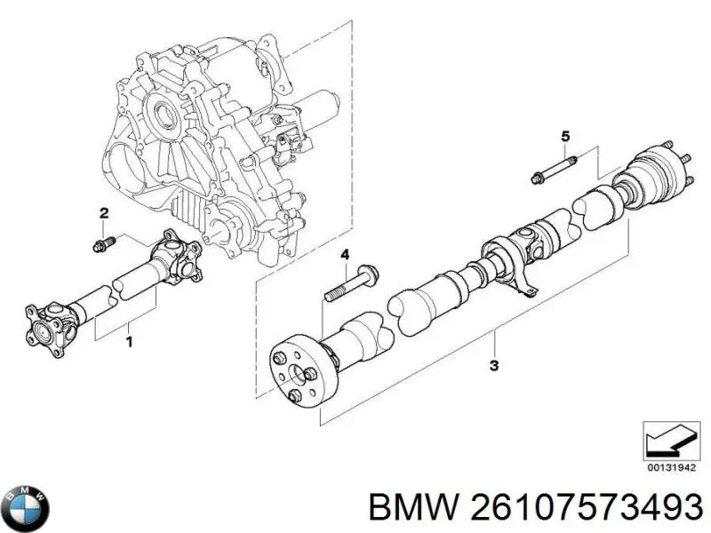 26107573493 BMW Вал карданний основний заднього моста