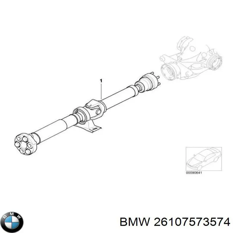 Вал карданний задній, в сборі на BMW 5 (E61)