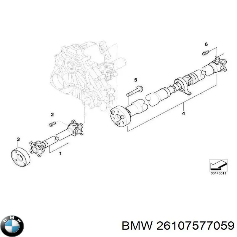 26107577059 BMW Вал карданний основний заднього моста