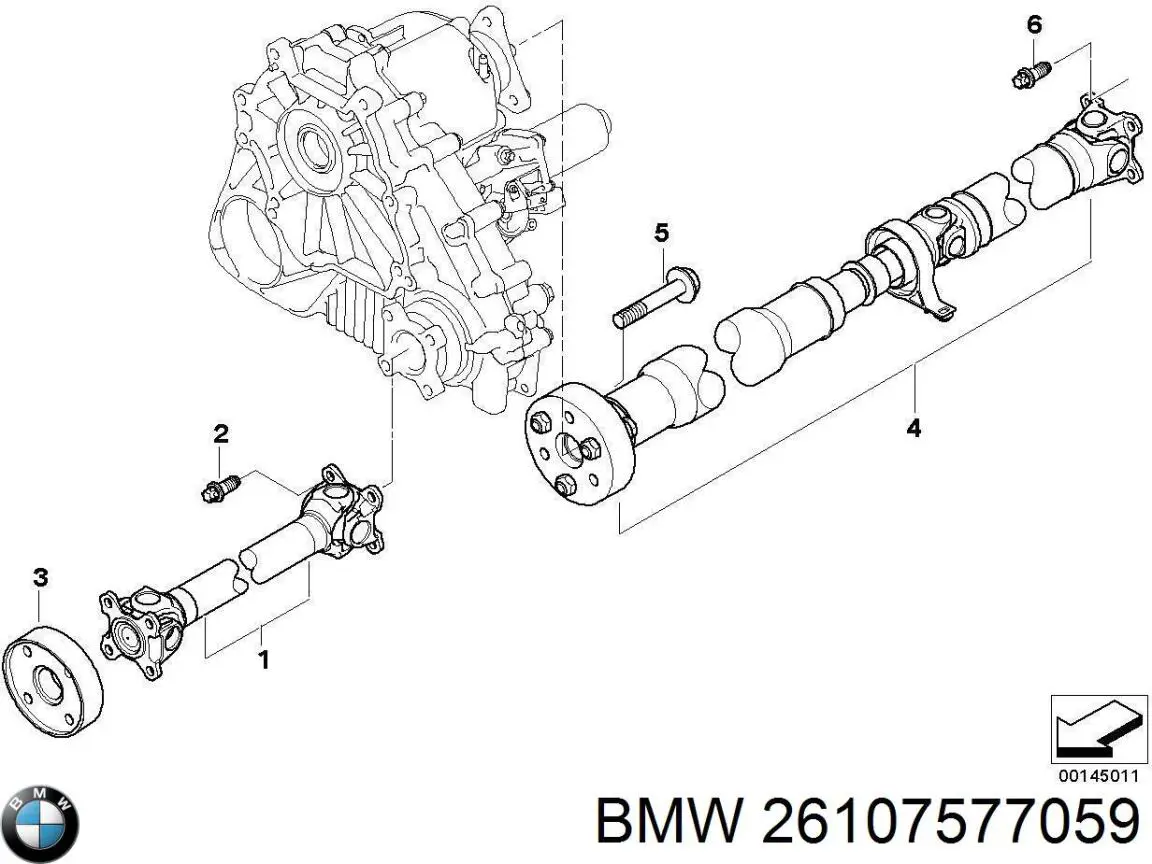 Вал карданний задній, у зборі BMW 26107577059 ціна, від 298.70 USD