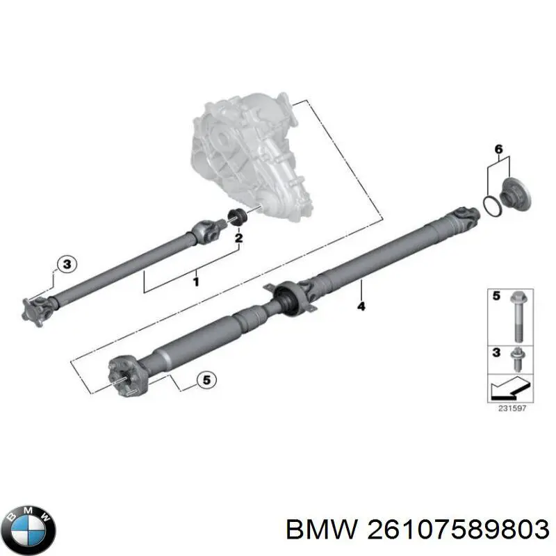 26107589803 BMW Вал карданний основний заднього моста