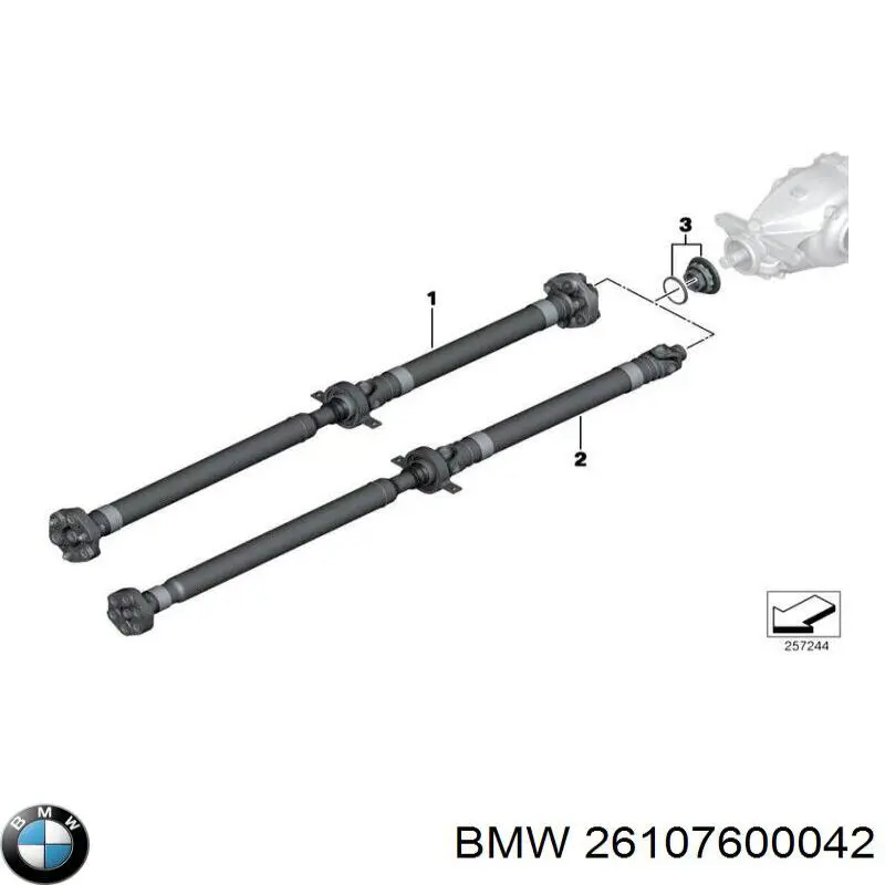 Вал карданний задній, у зборі BMW 26107600042 ціна, від 82.53 USD