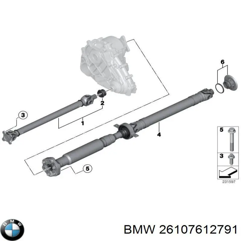 26107612791 BMW Вал карданний основний заднього моста