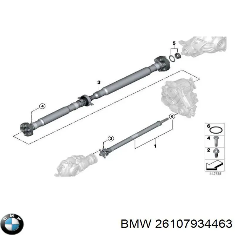 26107934463 BMW Вал карданний основний заднього моста