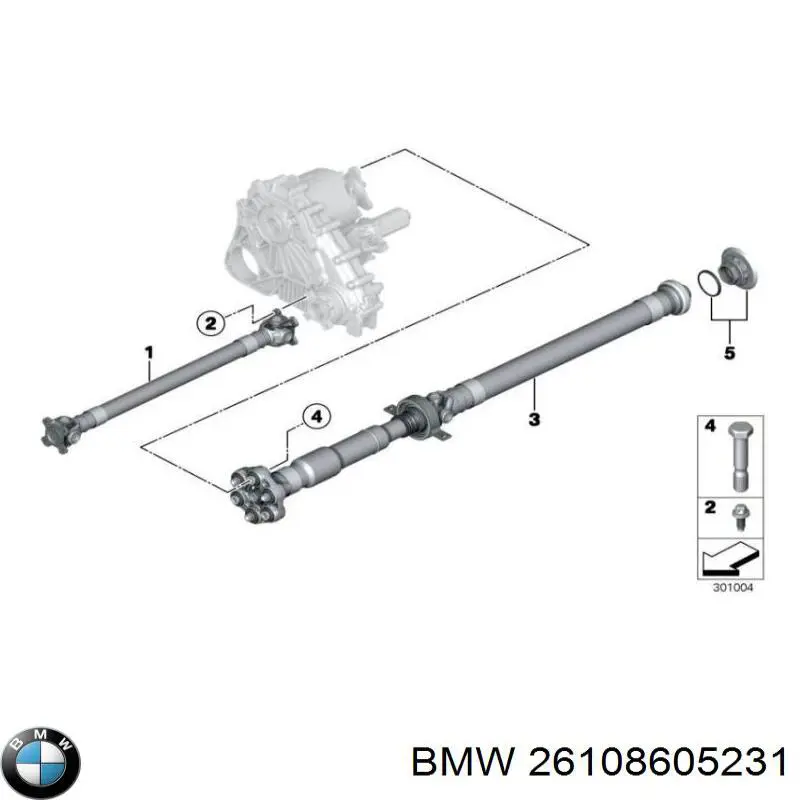 Вал карданний задній, у зборі BMW 26108605231 ціна, від 88.67 USD