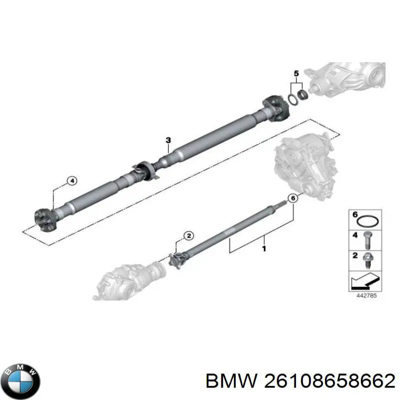 26108658662 BMW Вал карданний основний заднього моста