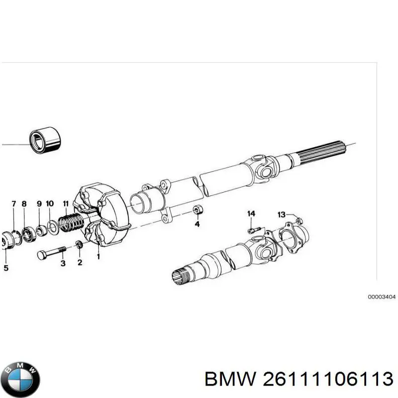 Муфта еластична карданного вала BMW 26111106113 ціна, від 59.18 USD