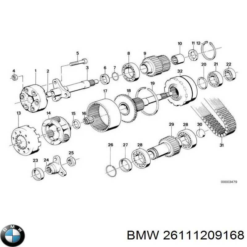 Купити 26111209168 BMW Гумова муфта кардана