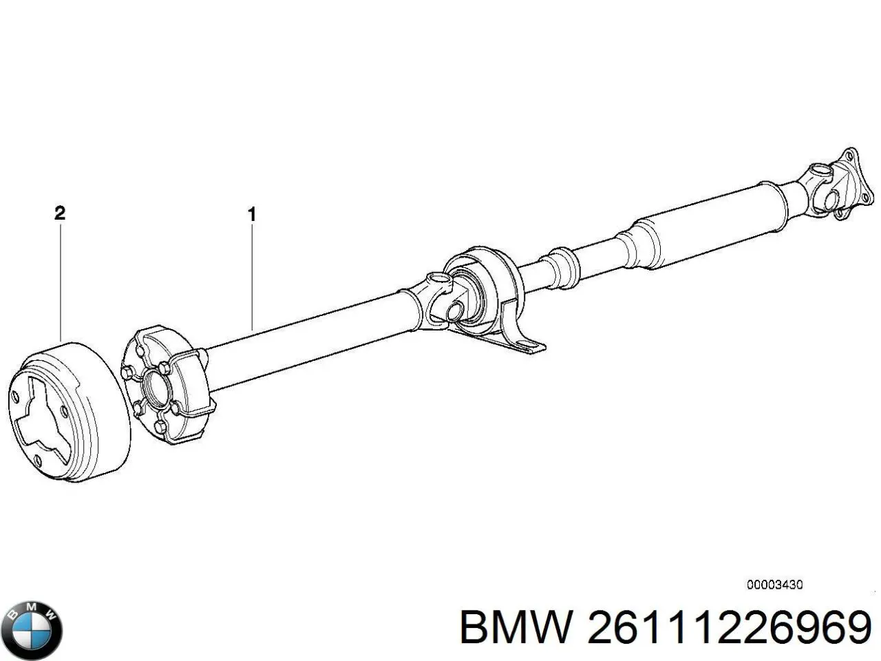 Вал карданний задній, у зборі BMW 26111226969 ціна, від 422.65 USD
