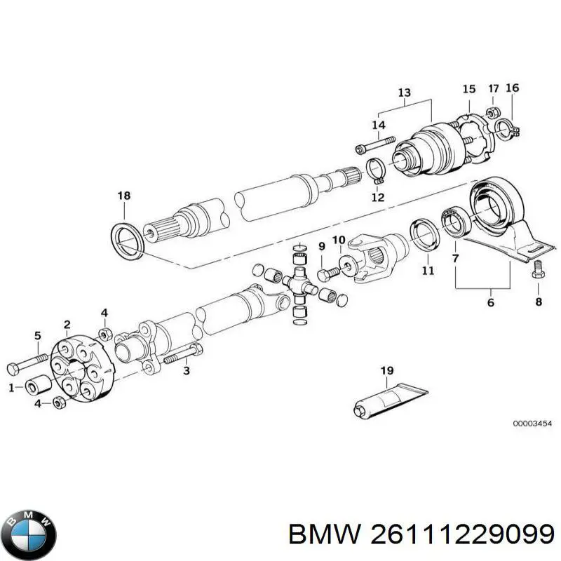 ШРКШ карданного валу заднього, задній 26111229099 BMW
