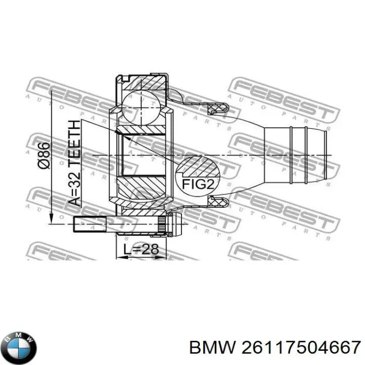 Купити 26117504667 BMW ШРКШ карданного валу