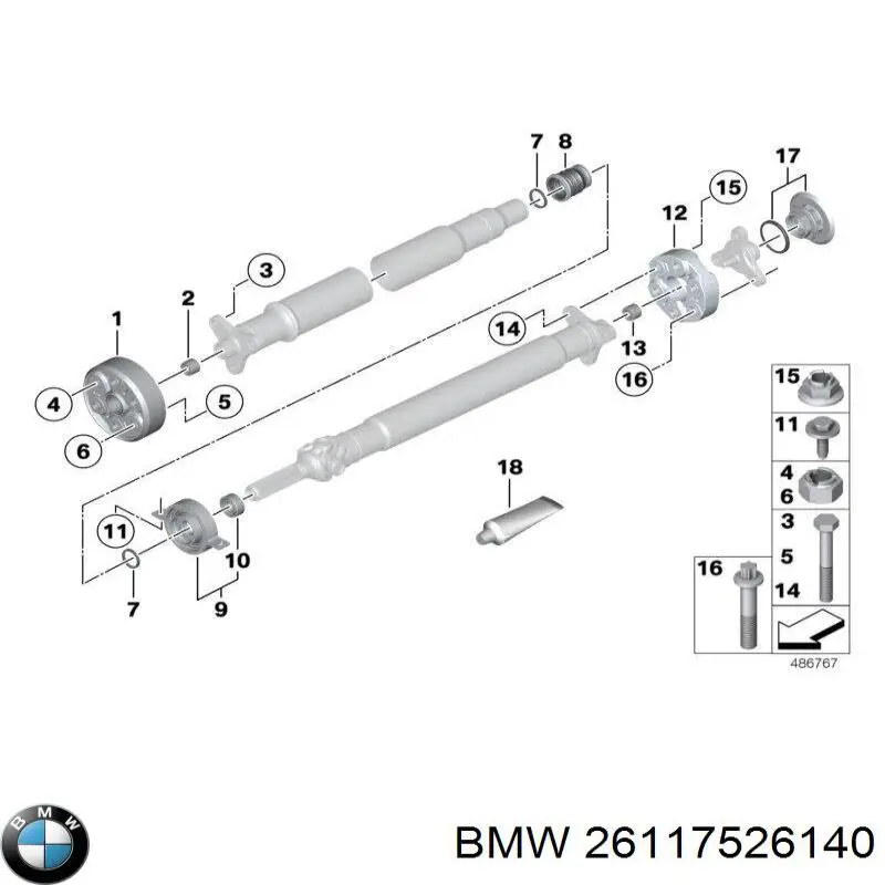 Підшипник маточини задньої 26117526140 BMW