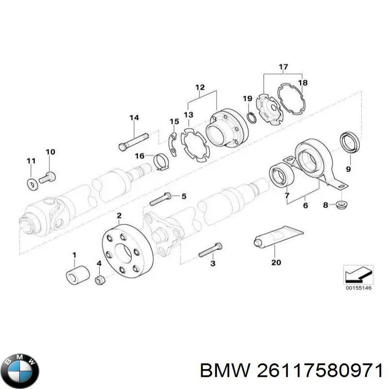 26117580971 BMW Граната карданного валу