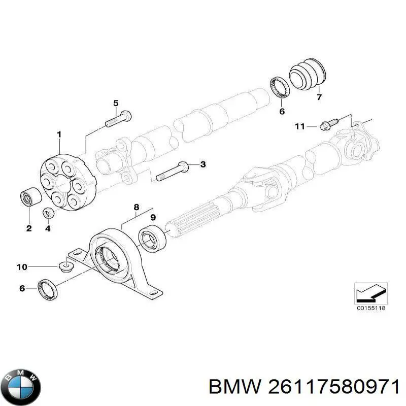 Купити 26117580971 BMW ШРКШ карданного валу