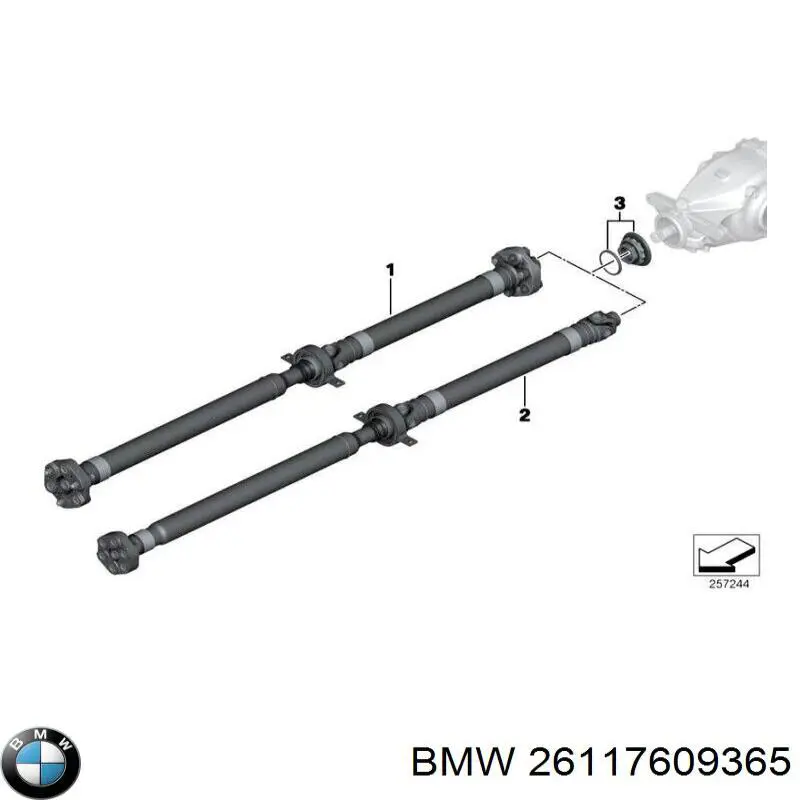 26117609365 BMW Вал карданний основний заднього моста