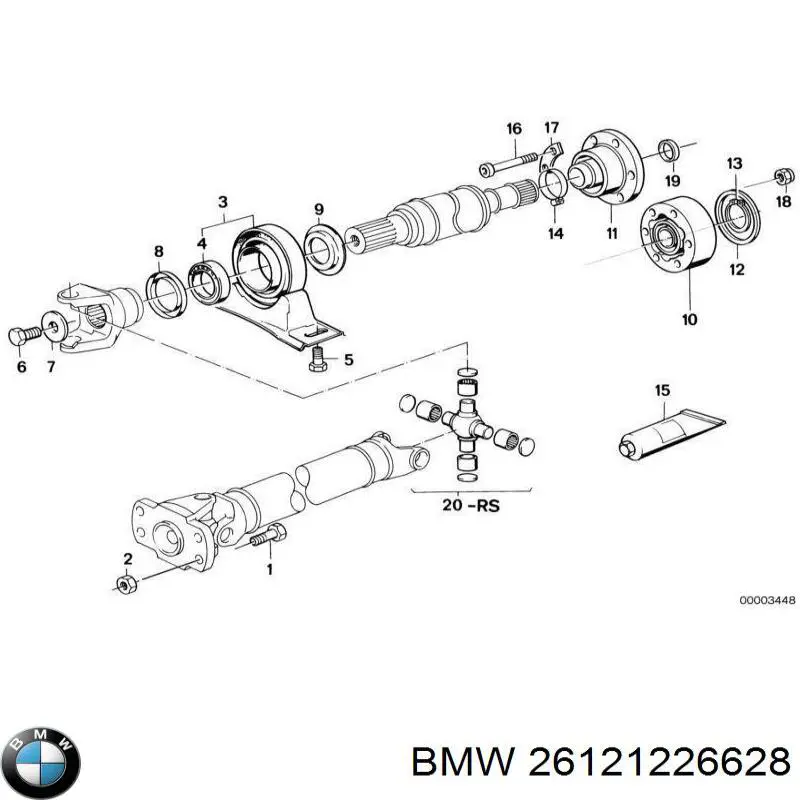 26121226628 BMW Підвісний підшипник карданного валу