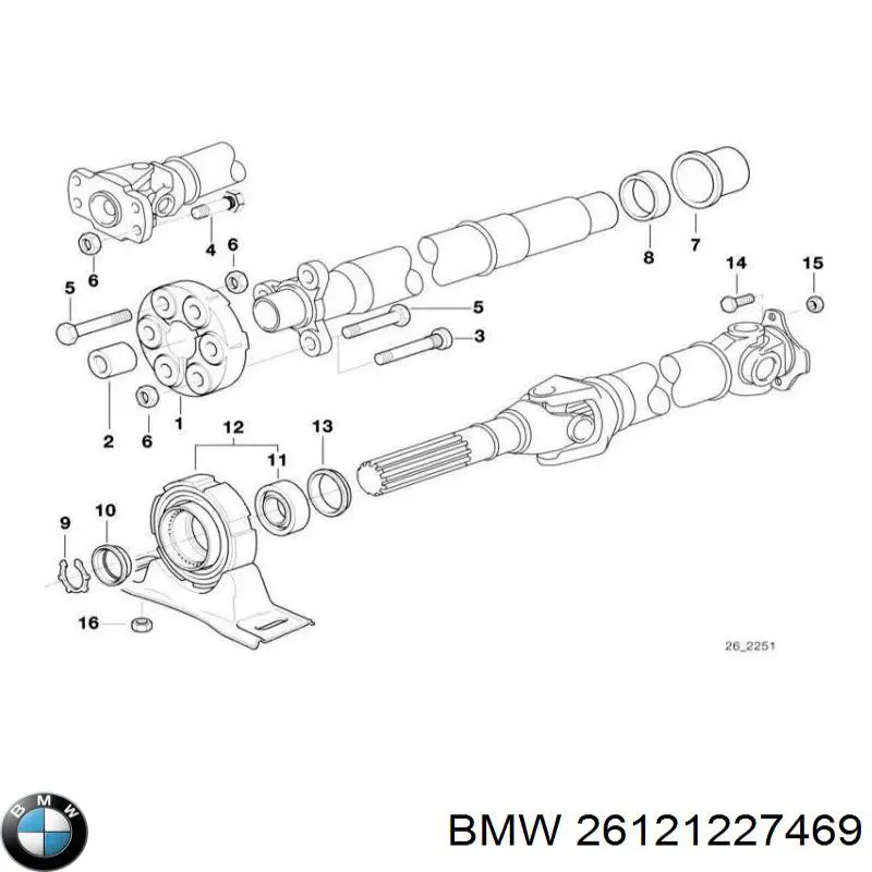 26121227469 BMW підвісний підшипник карданного валу