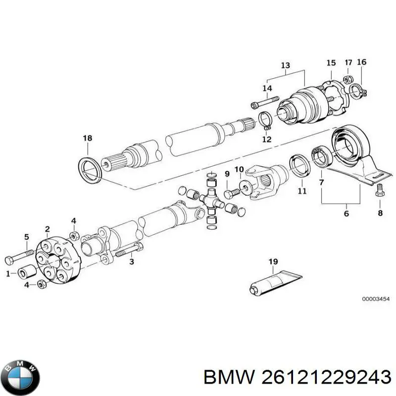26121229243 BMW підвісний підшипник карданного валу