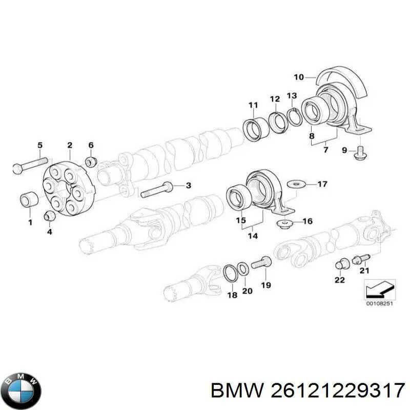 Купити 26121229317 BMW Підвісний підшипник карданного валу