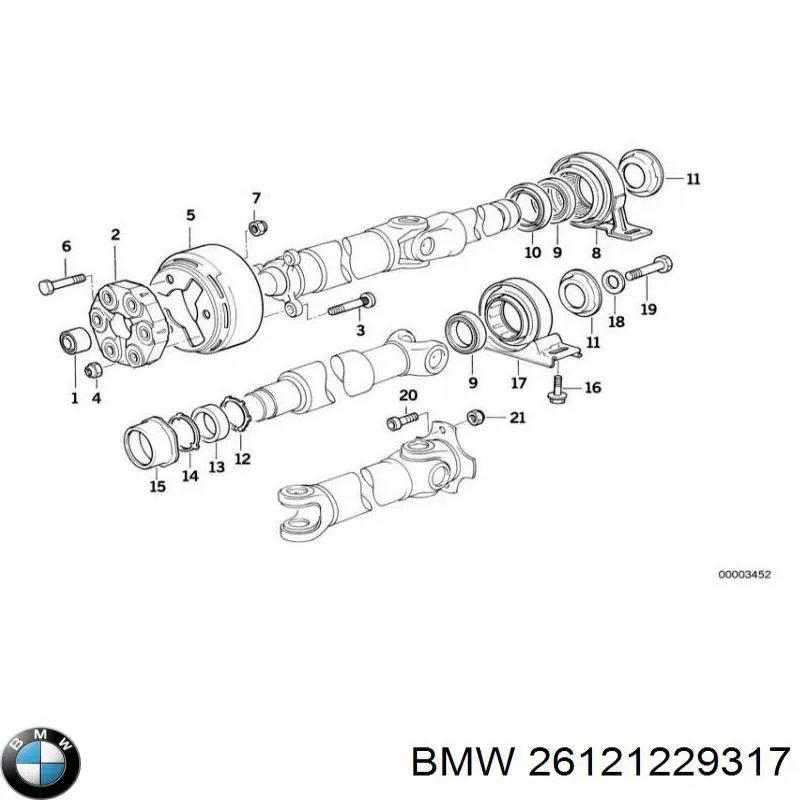 Підвісний підшипник карданного валу BMW 26121229317 ціна, від 27.93 USD