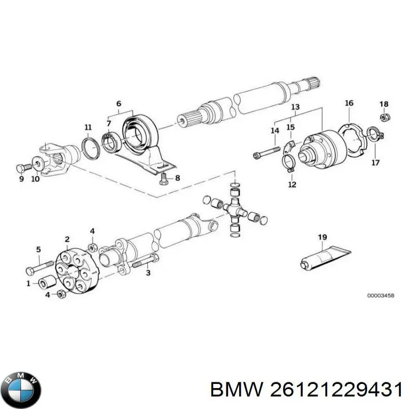 26121229431 BMW підвісний підшипник карданного валу