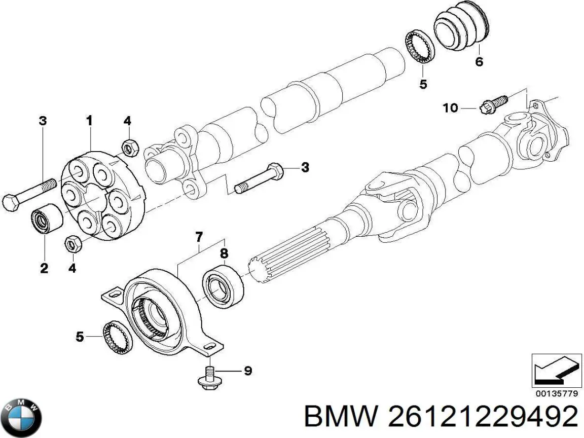26121229492 BMW підвісний підшипник карданного валу