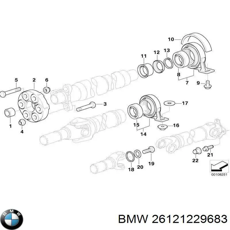 Підвісний підшипник карданного валу BMW 26121229683