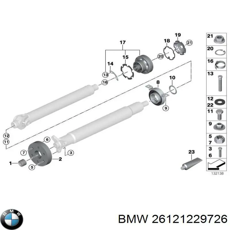 Купити 26121229726 BMW Підвісний підшипник карданного валу