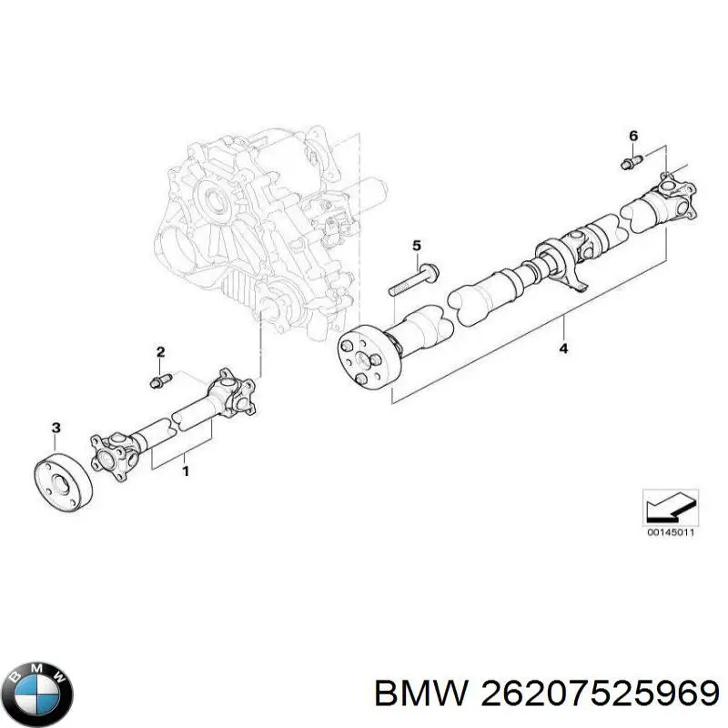 26207525969 BMW вал карданний, передній