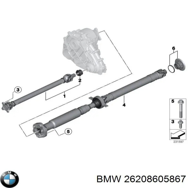  Вал карданний, передній BMW X3 