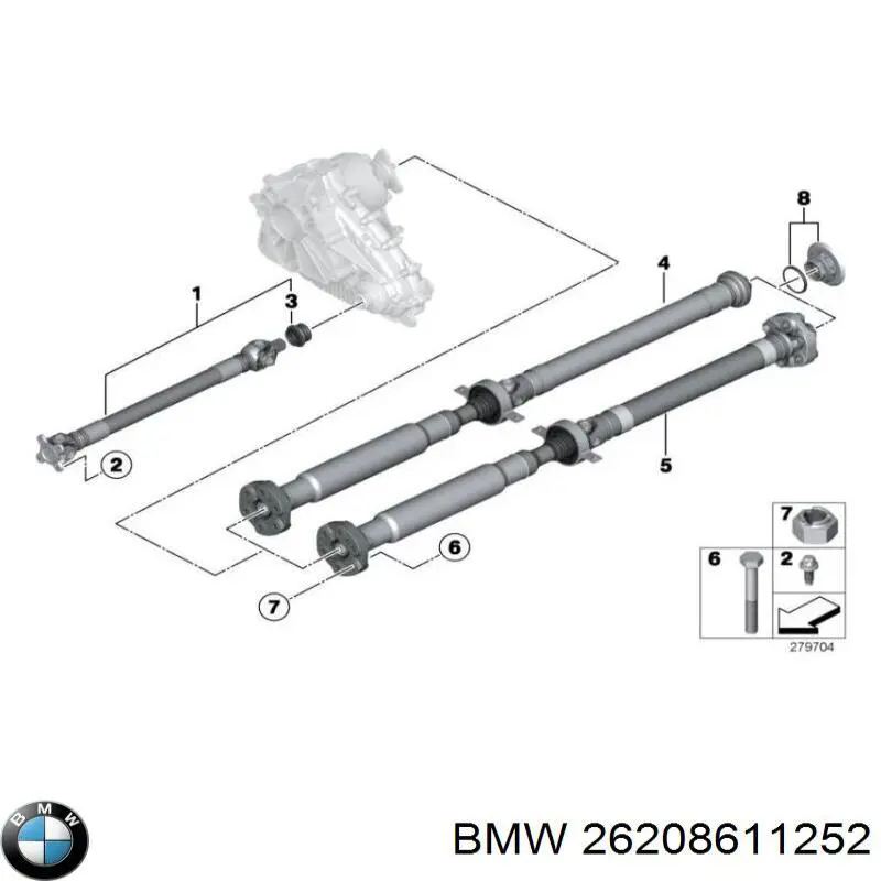 Вал карданний переднього моста BMW 26208611252 ціна, від 103.12 USD