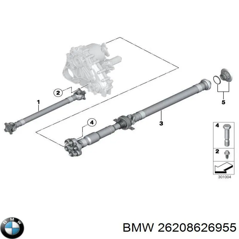 7632650 BMW Вал карданний задній, передня частина