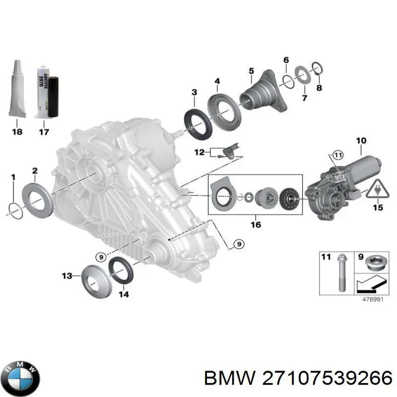Сальник раздатки, передній, вихідний на BMW 5 (E61)
