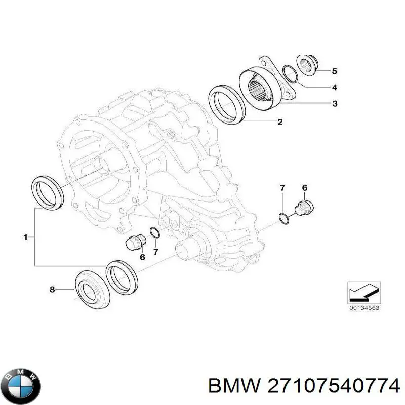 Сальник АКПП/КПП, вхідного/первинного валу BMW 27107540774 ціна, від 5.29 USD