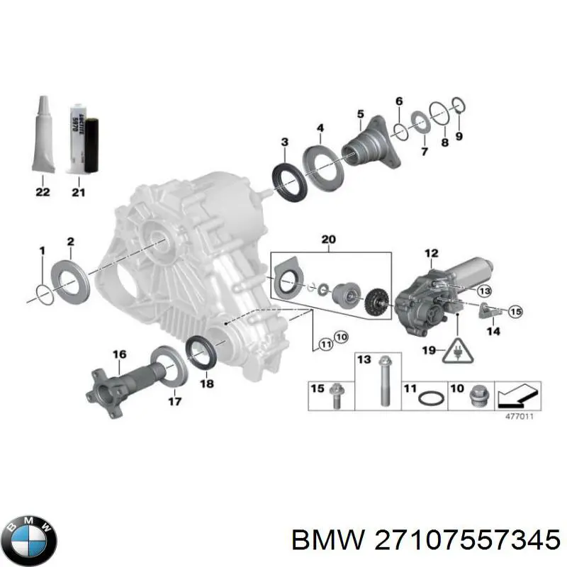 Мотор управління роздавальною коробкою BMW 27107557345 ціна, від 43.06 USD