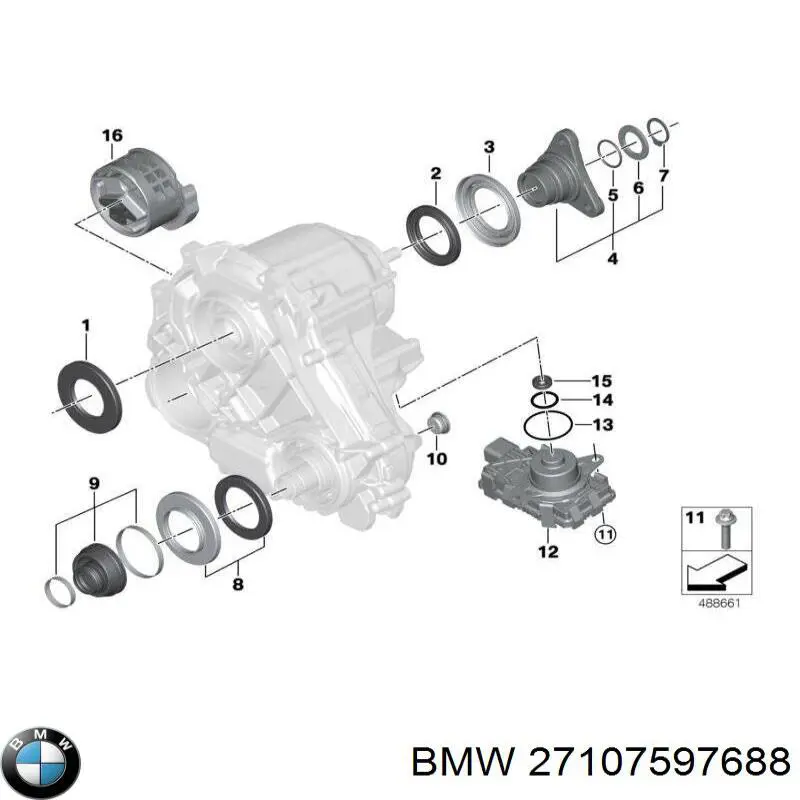 Пильник сальника роздавальної коробки правий на BMW X5 (E70)