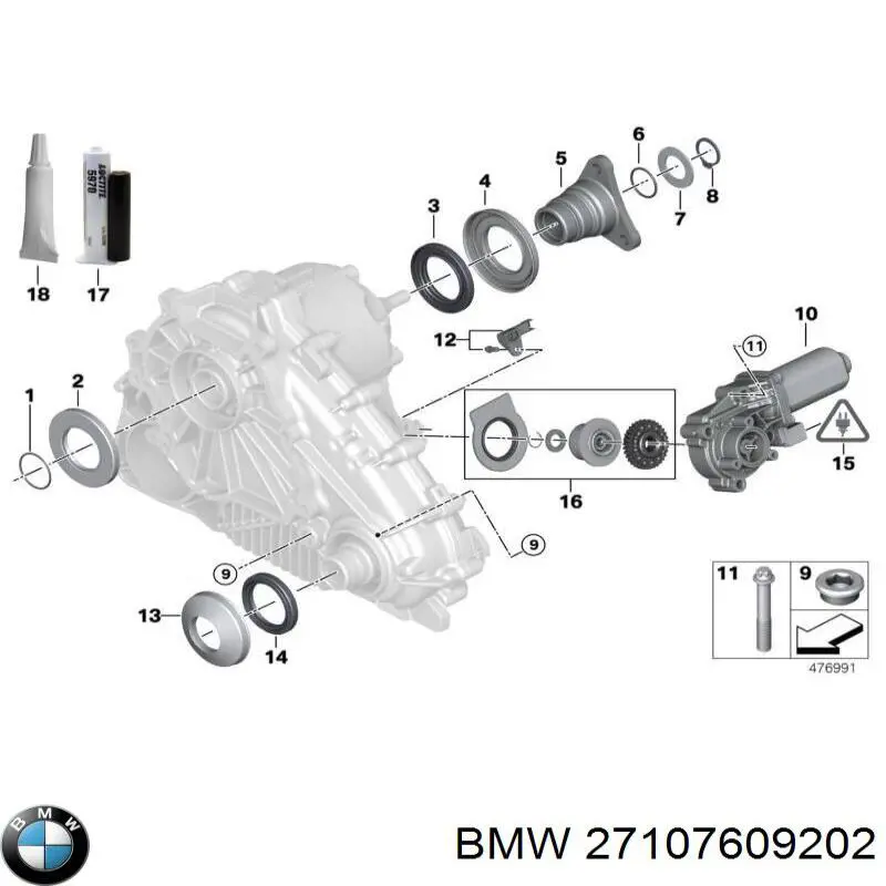 Прокладка кришки горловини, маслозаливної 27107609202 BMW