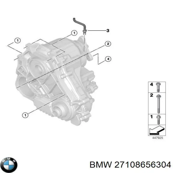 Патрубок вентиляції картера, масловіддільника 27108656304 BMW